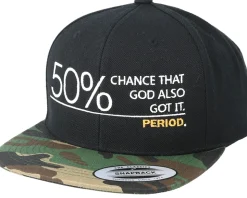 50% Chance Black/Camo Snapback - Period