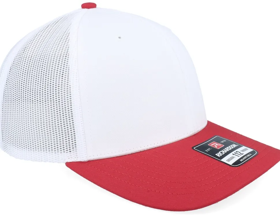 112 Combination White/Red Trucker - Richardson