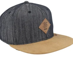 6 Panel Cap Linen 2015 Black Snapback - Djinns