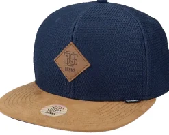6 Panel Honey Knit Navy Snapback - Djinns