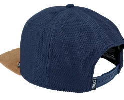 6 Panel Honey Knit Navy Snapback - Djinns