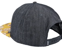 6 Panel Luckycat Linen Rev. Black Snapback - Djinns