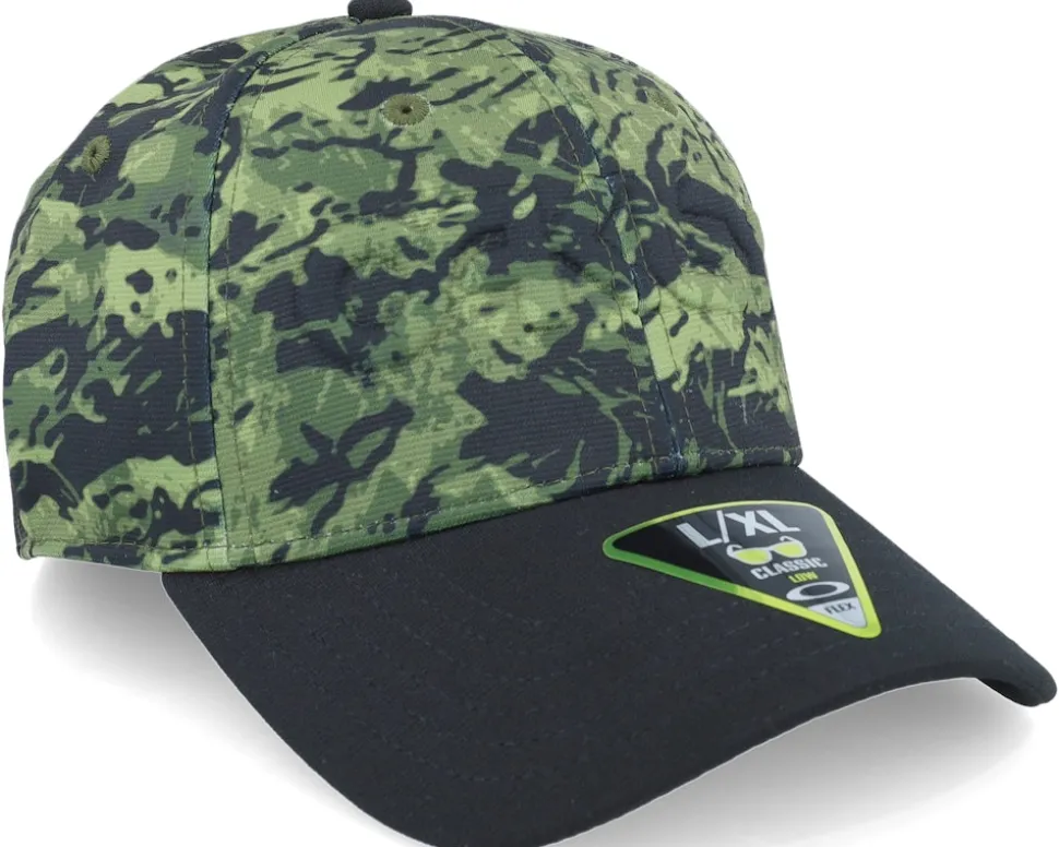 6 Panel Stretch Hat Embossed Tiger Camo Green-s/M - Oakley