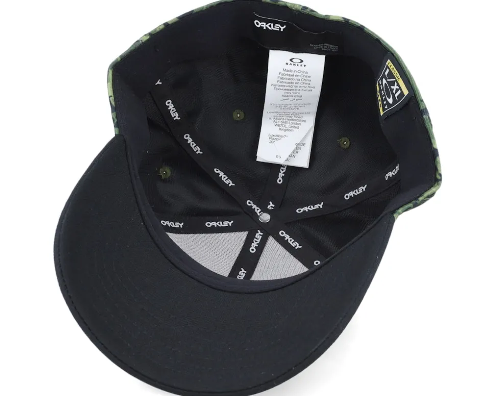 6 Panel Stretch Hat Embossed Tiger Camo Green-s/M - Oakley