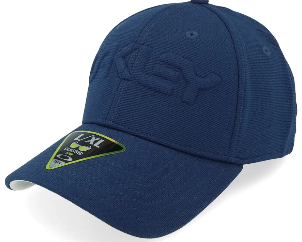 6 Panel Stretch Hat Embossed Team Navy Flexfit - Oakley