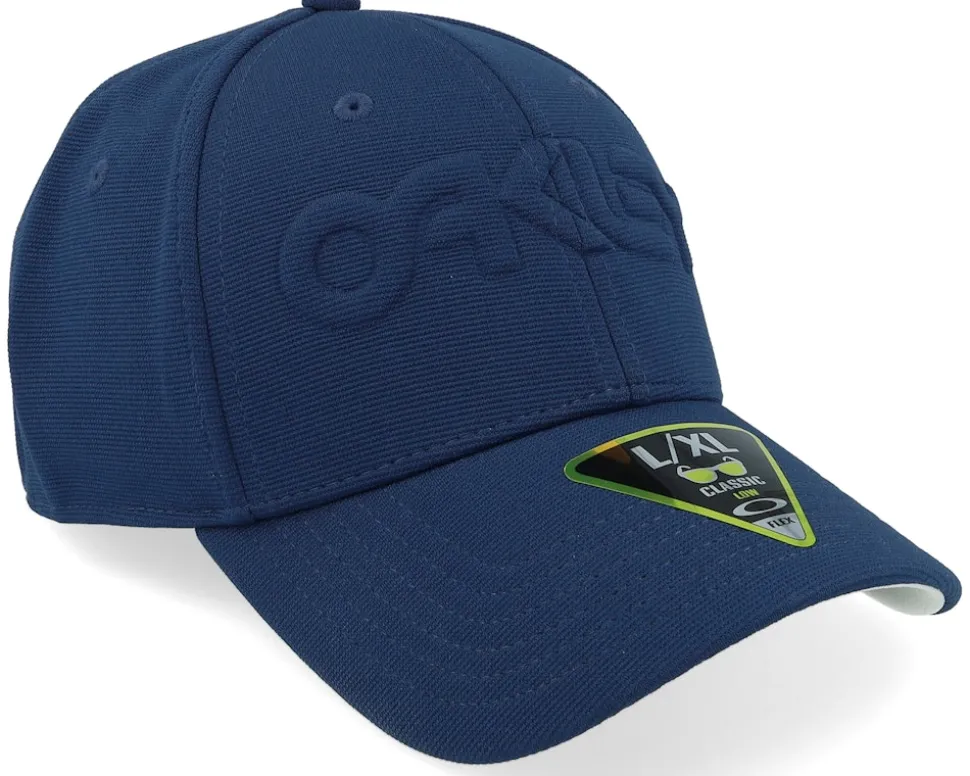 6 Panel Stretch Hat Embossed Team Navy Flexfit - Oakley