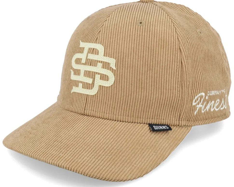 6 Panel Truefit Cap Cordfelt Wheat Adjustable - Djinns