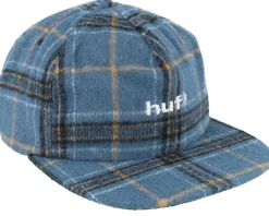 98 Plaid 5 Panel Hat Navy Strapback - HUF