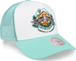 1996 San Antonio All Star Weekend White/Teal Trucker - Mitchell & Ness