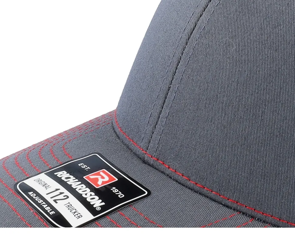 112 Split Charcoal/Red Trucker - Richardson