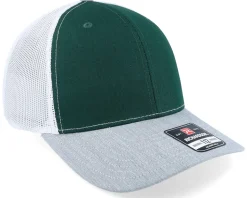 112 Tri Dark Green/White/Heather Grey Trucker - Richardson