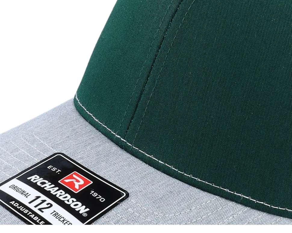 112 Tri Dark Green/White/Heather Grey Trucker - Richardson