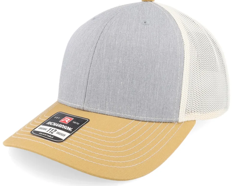112 Tri Heather Grey/Birch/Amber Gold Trucker - Richardson