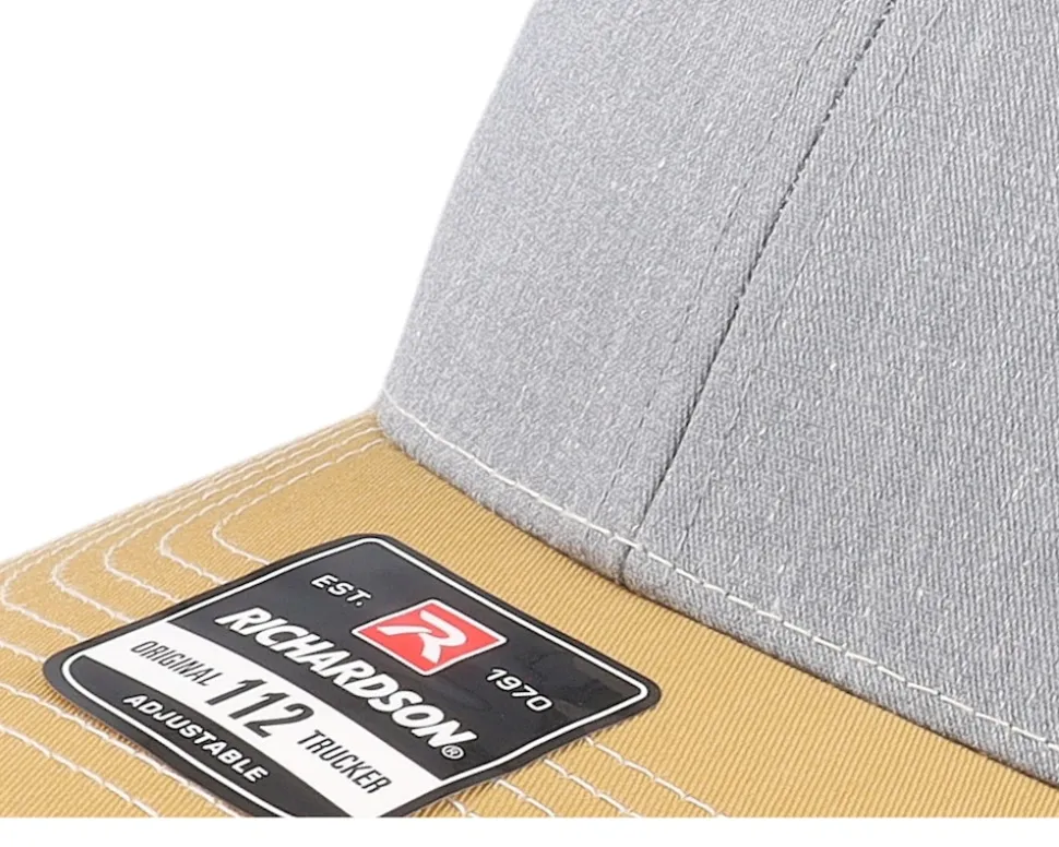 112 Tri Heather Grey/Birch/Amber Gold Trucker - Richardson