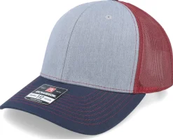 112 Tri Heather Grey/Cardinal/Navy Trucker - Richardson
