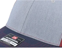 112 Tri Heather Grey/Cardinal/Navy Trucker - Richardson