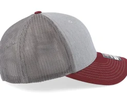 112 Tri Heather Grey/Charcoal/Maroon Trucker - Richardson