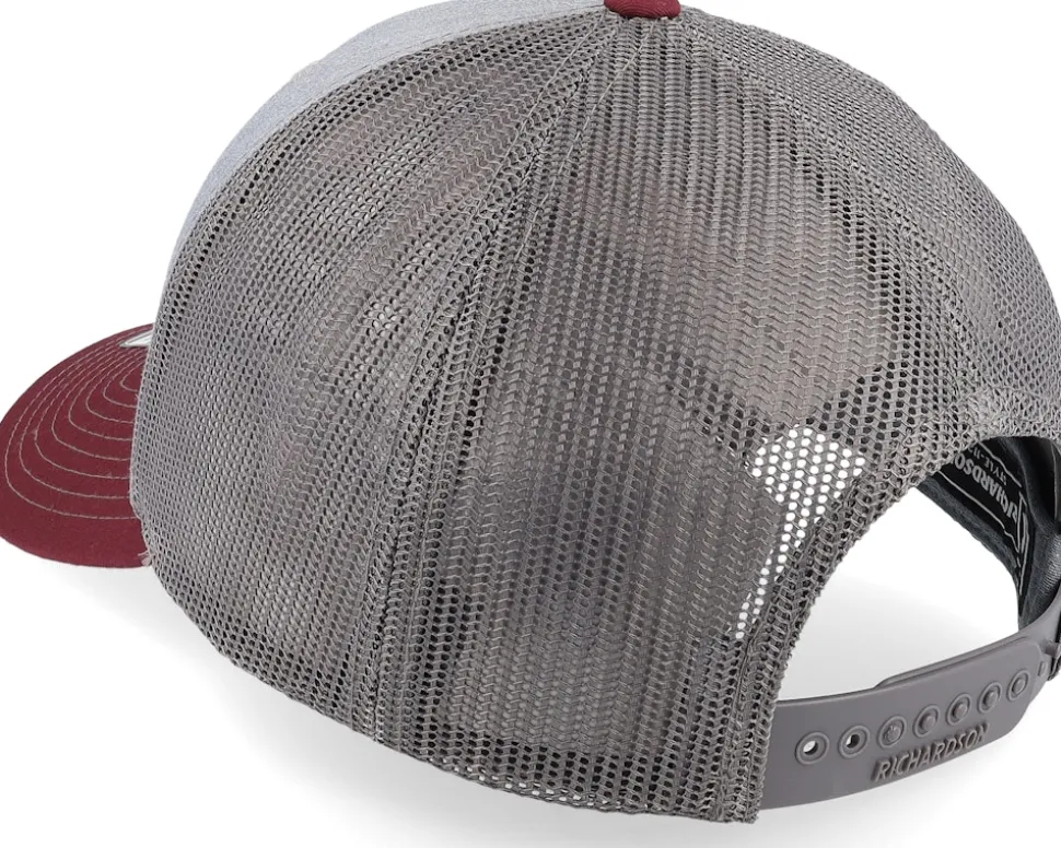 112 Tri Heather Grey/Charcoal/Maroon Trucker - Richardson