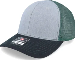 112 Tri Heather Grey/Dark Green/Black Trucker - Richardson
