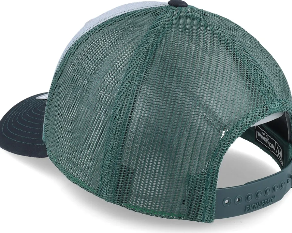 112 Tri Heather Grey/Dark Green/Black Trucker - Richardson