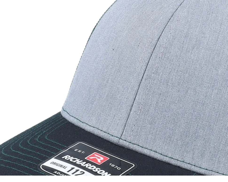 112 Tri Heather Grey/Dark Green/Black Trucker - Richardson