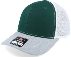 112 Tri Heather Grey/Dark Green/Black Trucker - Richardson