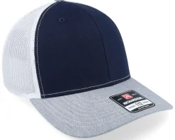 112 Tri Navy/White/Heather Grey Trucker - Richardson