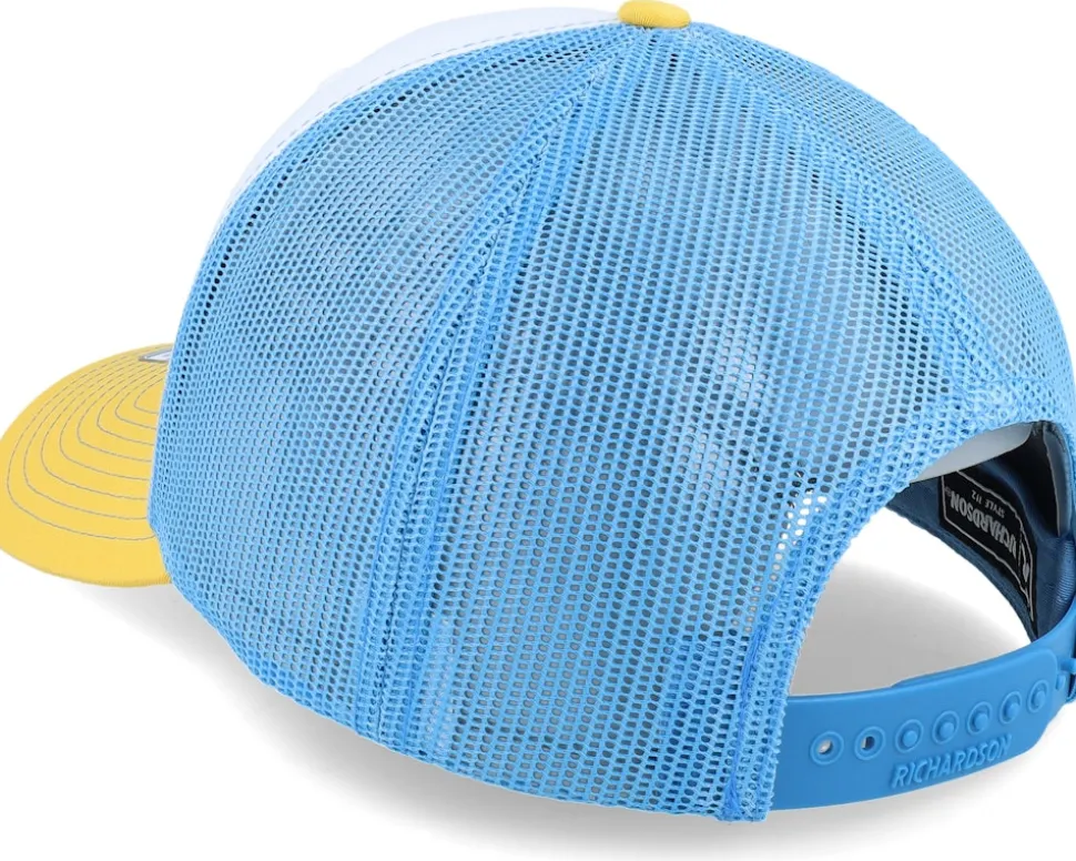 112 Tri White/Columbia Blue/Yellow Trucker - Richardson