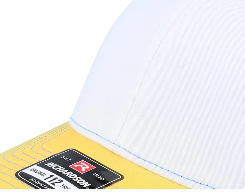 112 Tri White/Columbia Blue/Yellow Trucker - Richardson