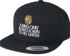 A King Only Bows Down To His Queen Black Snapback - Lions