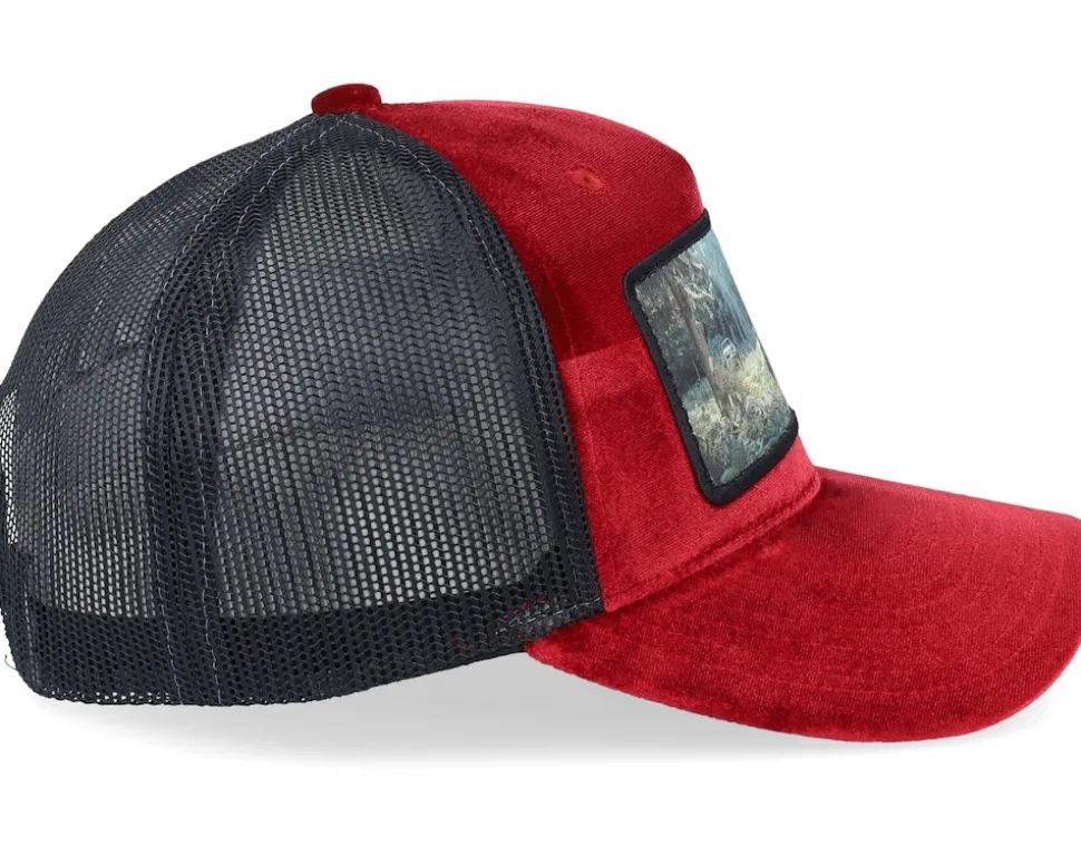 Abandoned Tractor Velvet Red/Black A-Frame Trucker - Calza Pennello