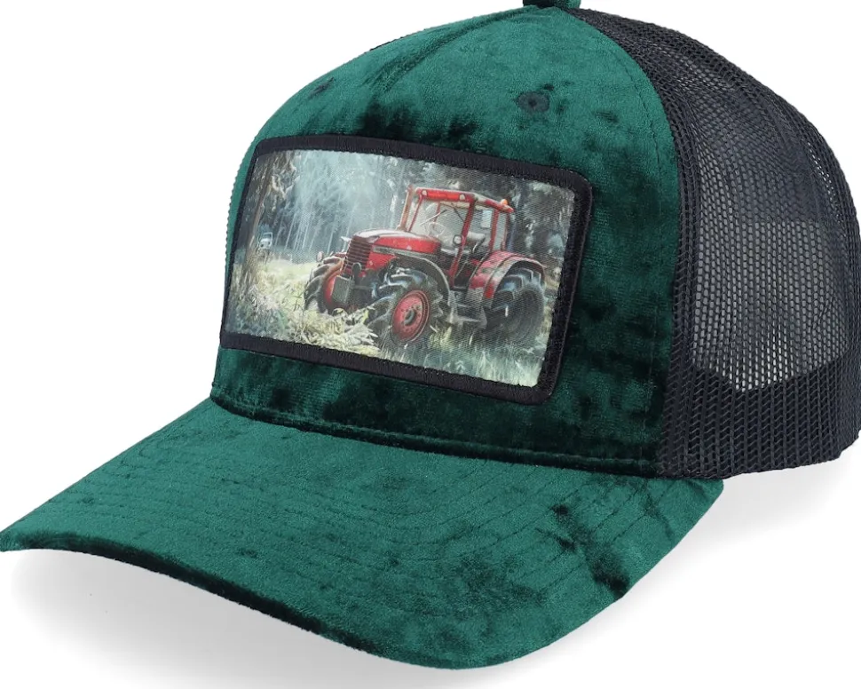 Abandoned Tractor Velvet Green/Black A-Frame Trucker - Calza Pennello