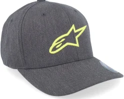 Ageless Curve Hat Charcoal Heather/Hivis Yellow Flexfit - Alpinestars