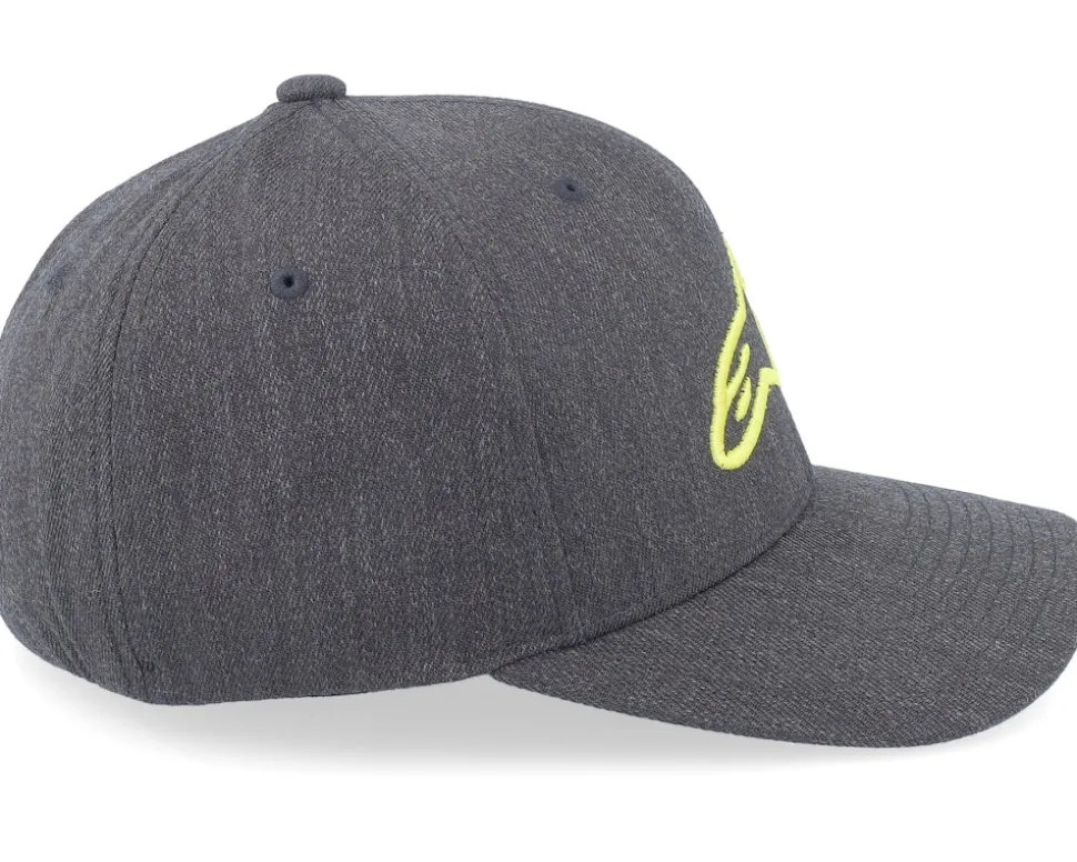 Ageless Curve Hat Charcoal Heather/Hivis Yellow Flexfit - Alpinestars