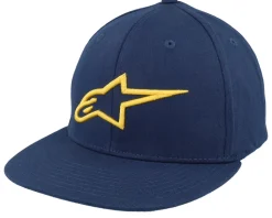 Ageless Flat Hat Navy/Gold Fitted - Alpinestars