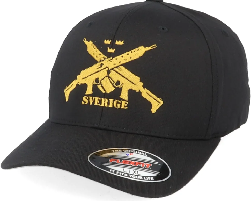 AK5 Sverige Black Flexfit - GUNS n SKULLS