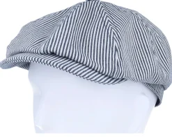 Alan Candy Stripe Indigo Flat Cap - CTH Ericson