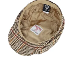 Alan Harris Tweed Glen Check Beige Flat Cap - CTH Ericson
