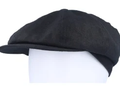 Alan Linen Black Flat Cap - CTH Ericson