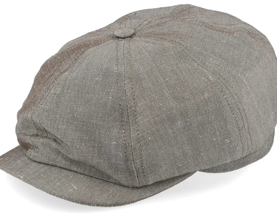 Alan Linen Chambray Brown Flat Cap - CTH Ericson