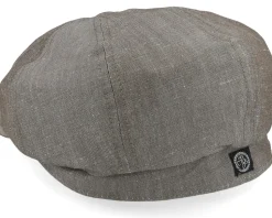 Alan Linen Chambray Brown Flat Cap - CTH Ericson