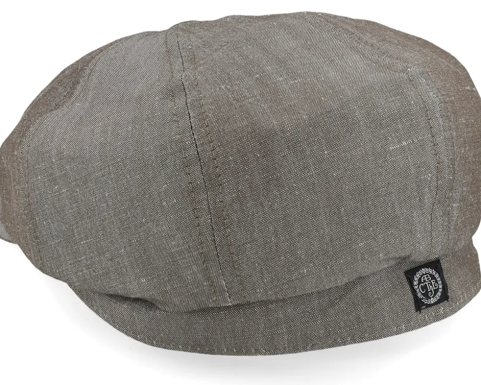 Alan Linen Chambray Brown Flat Cap - CTH Ericson