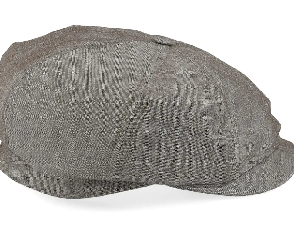 Alan Linen Chambray Brown Flat Cap - CTH Ericson
