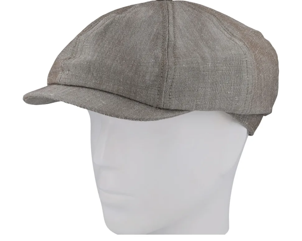 Alan Linen Chambray Brown Flat Cap - CTH Ericson