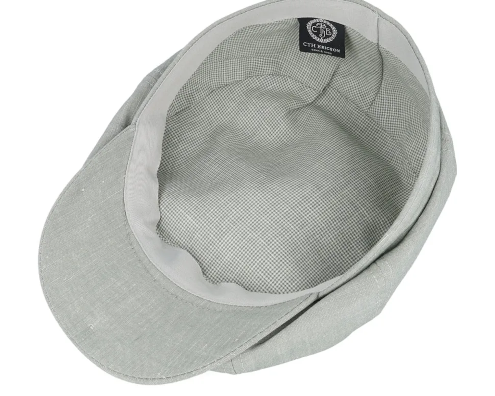 Alan Linen Chambray Light Green Flat Cap - CTH Ericson