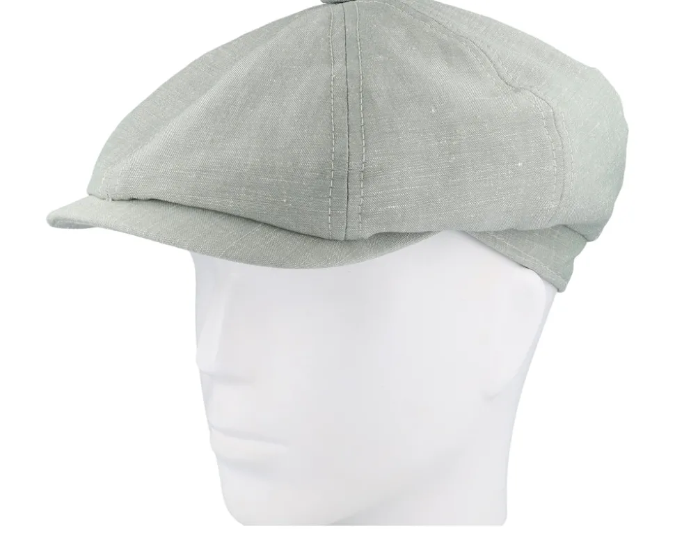 Alan Linen Chambray Light Green Flat Cap - CTH Ericson