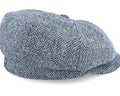 Alan Sr. Harris Tweed Black/Grey Flat Cap - CTH Ericson