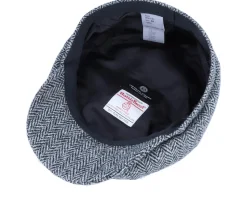 Alan Sr. Harris Tweed Black/Grey Flat Cap - CTH Ericson