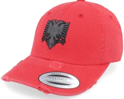 Albanian Eagle Patch Red Destroyed Dad Cap - Iconic