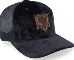 Albanian Eagle Patch Velvet Black Trucker - Iconic